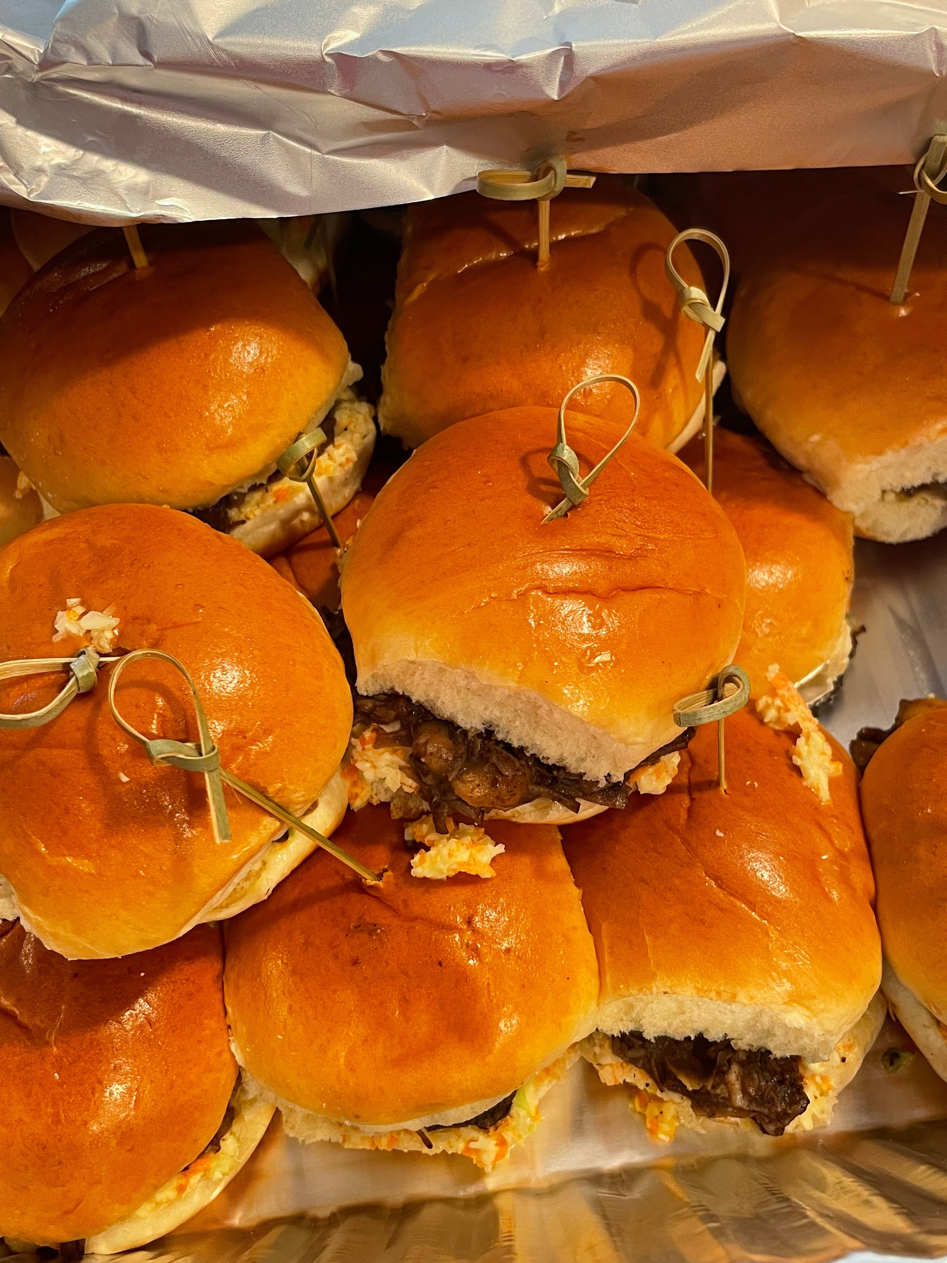 Oxtail Sliders with Zesty Slaw — A Z Eats Main Ingredient Remix