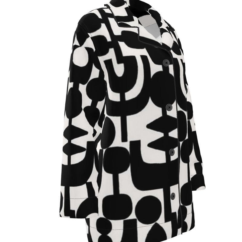 Black & White Geometric Luxury Pajama top