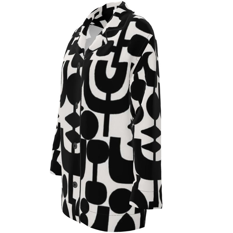 Black & White Geometric Luxury Pajama top