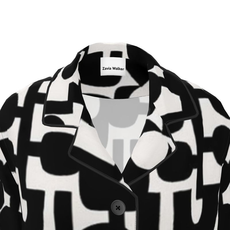 Black & White Geometric Luxury Pajama top