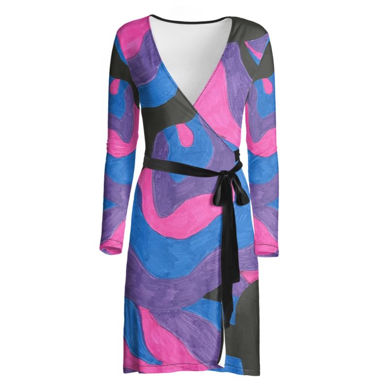 Waves wrap dress