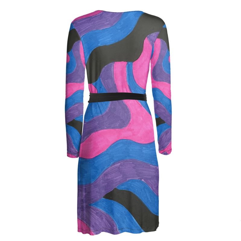 Waves wrap dress