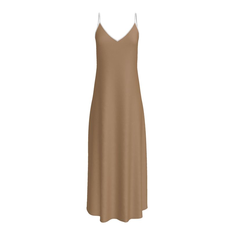 Earthy Tone Long Slip Dress