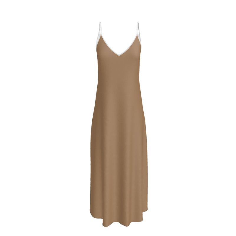 Earthy Tone Long Slip Dress