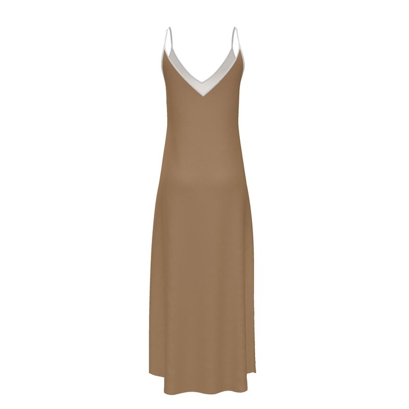 Earthy Tone Long Slip Dress