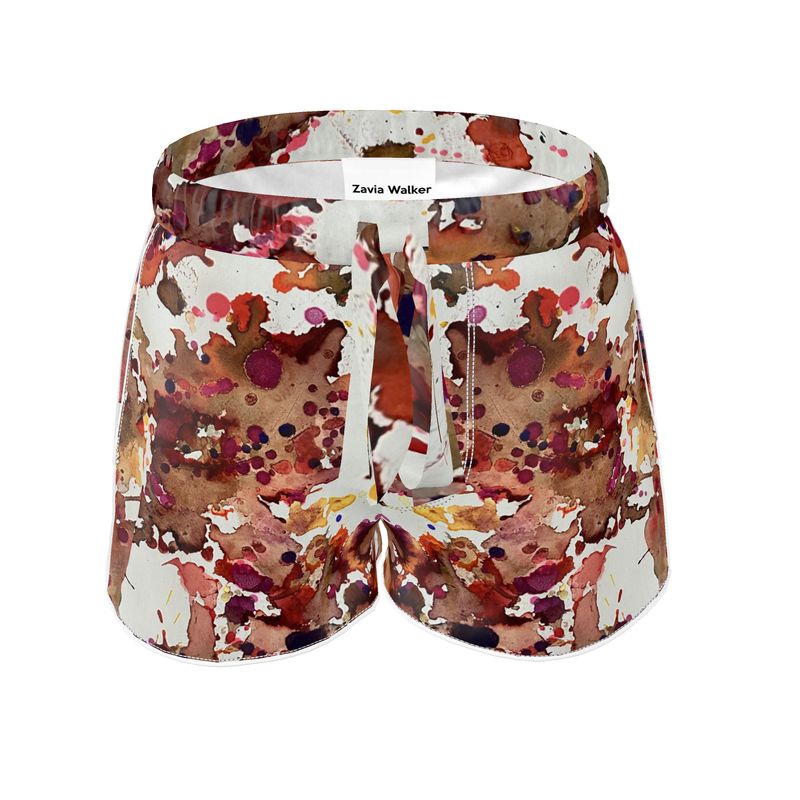 pink silk satin shorts