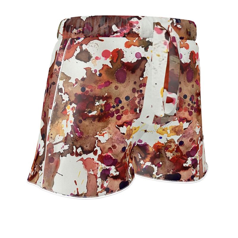 pink silk satin shorts