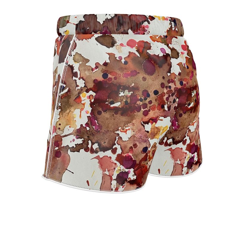 pink silk satin shorts