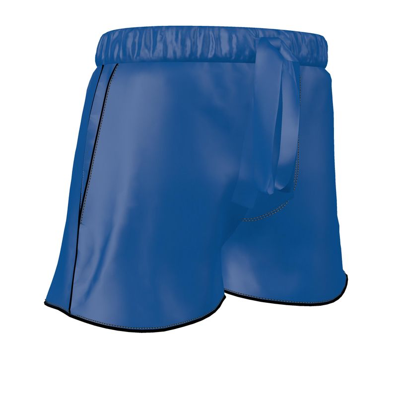 blue silk shorts