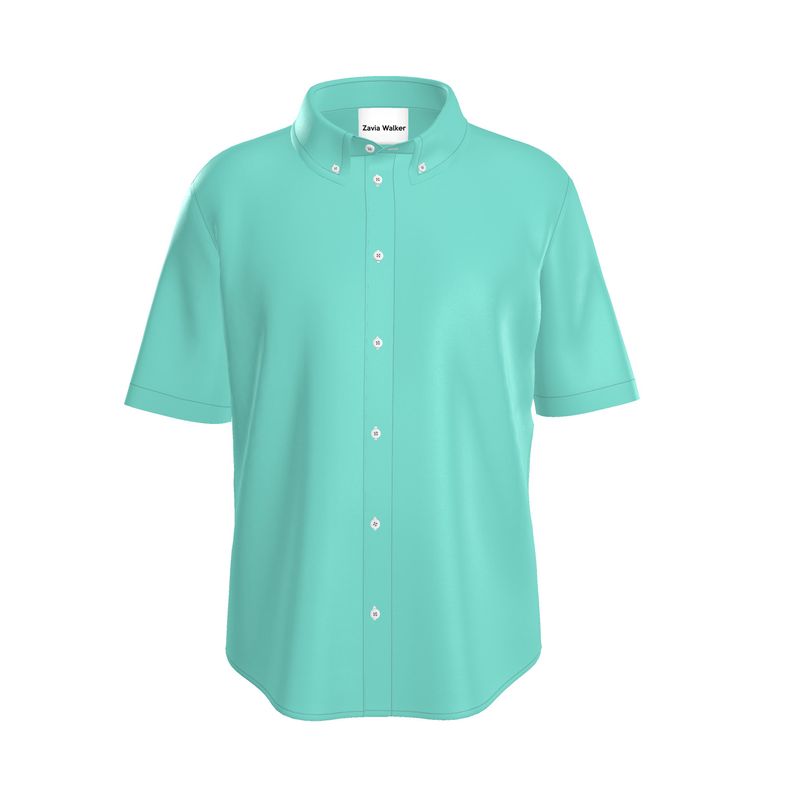aqua silk shirt