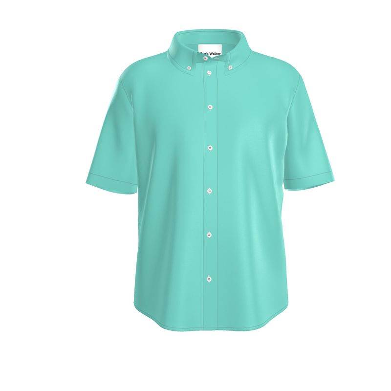 aqua silk shirt
