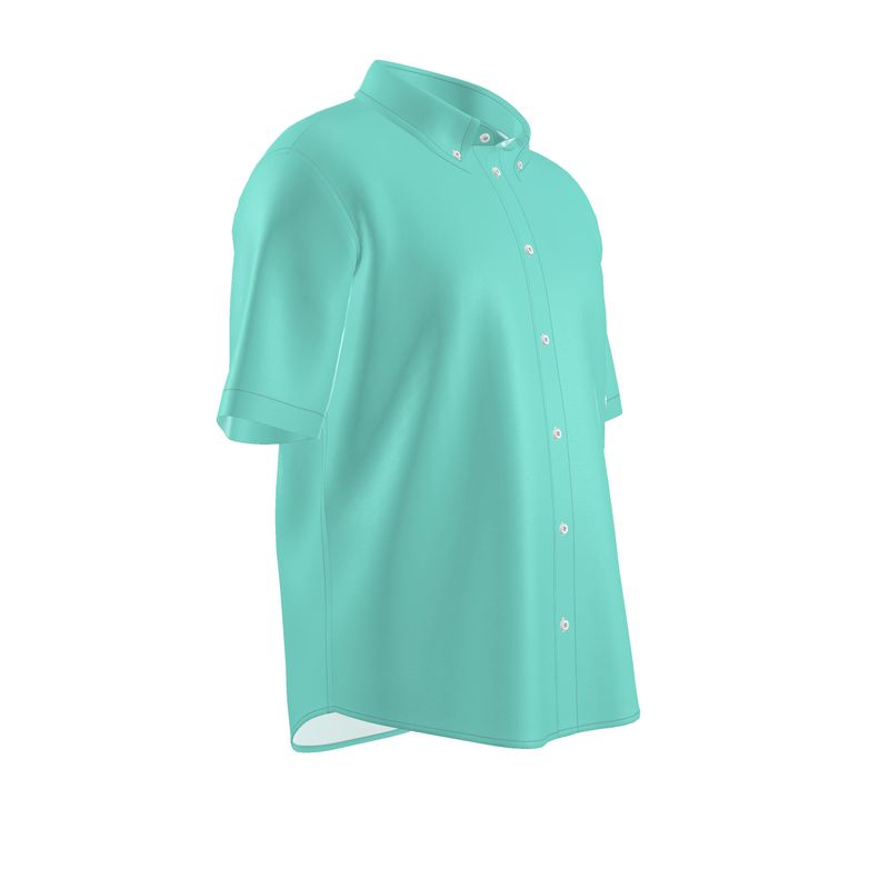 aqua silk shirt