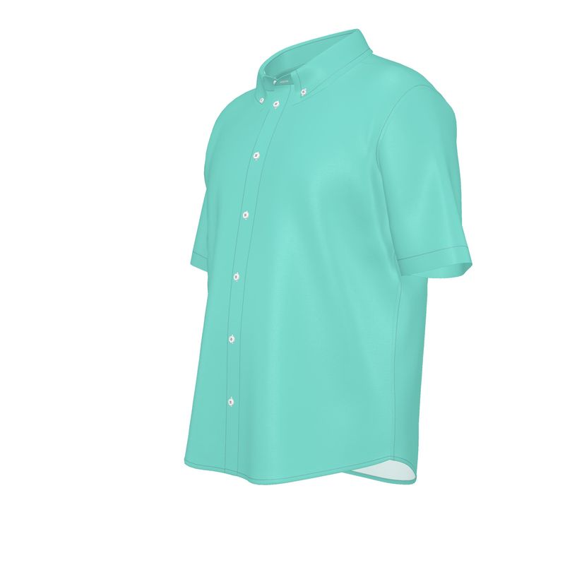 aqua silk shirt