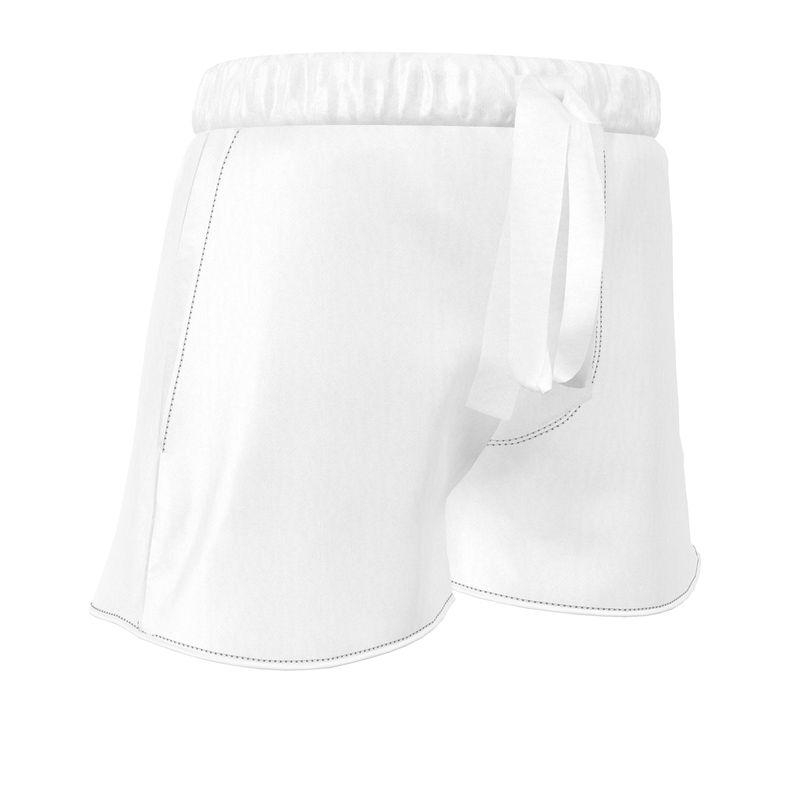 White silk shorts