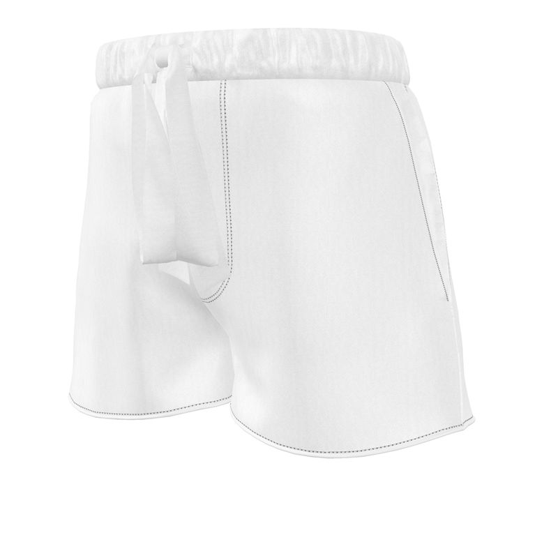 White silk shorts