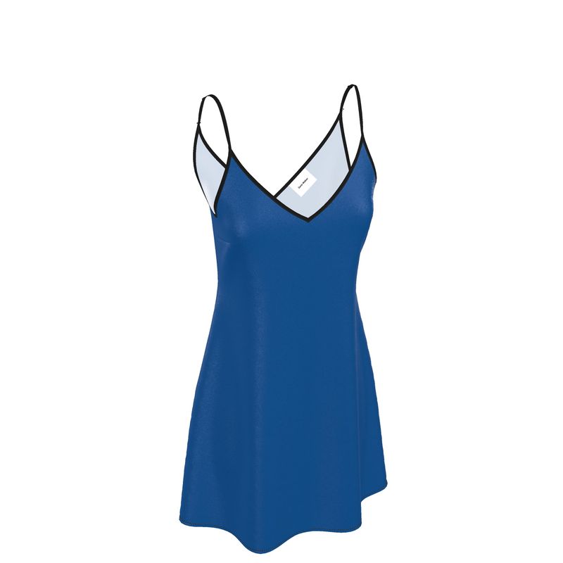 Navy Island Short Dress XS / Adjustable Strap / 100% Pure Silk Satin 2.51 oz