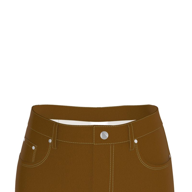 Chocolate brown denim skirt