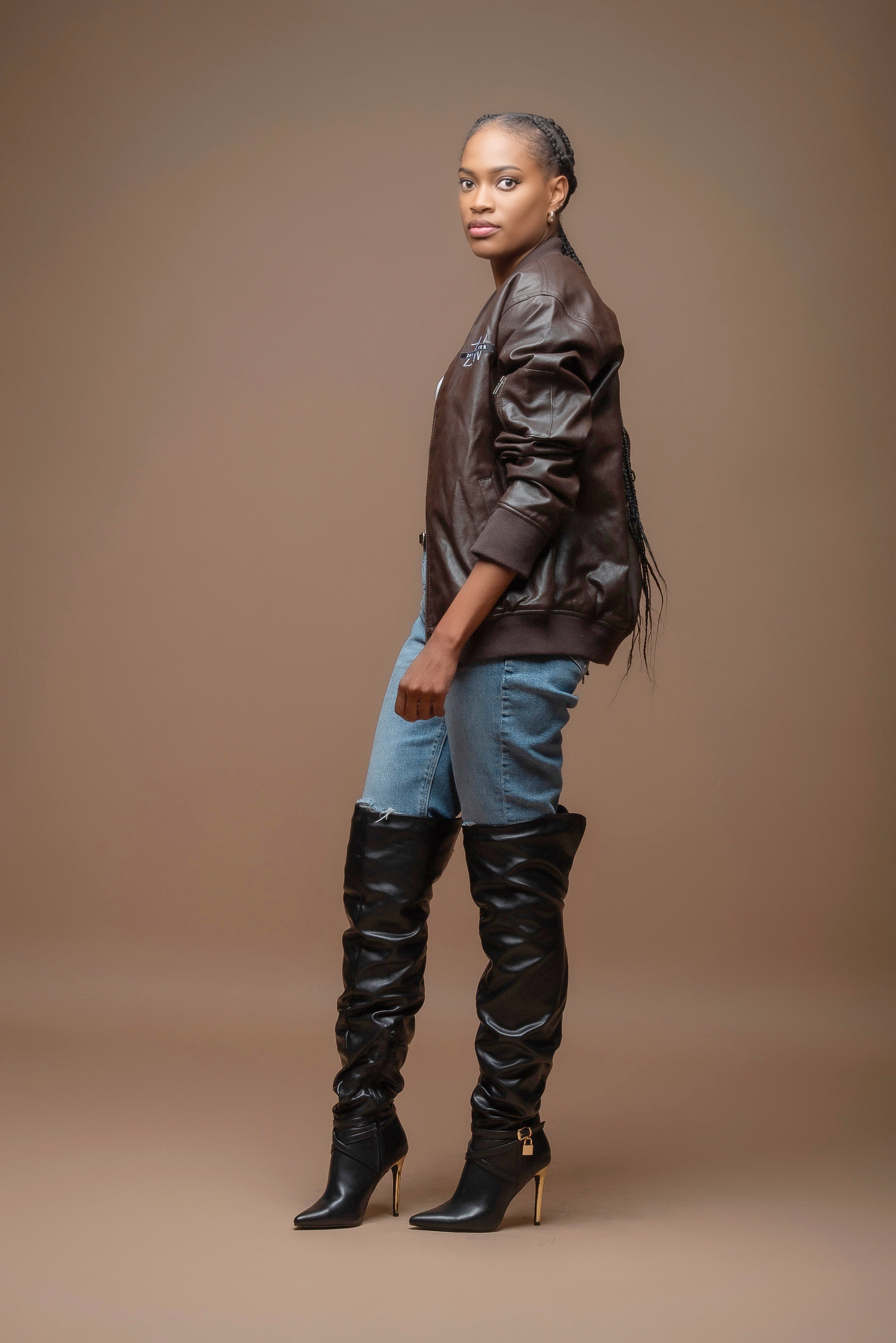 Zavia Walker Unisex Faux Leather Bomber Jacket