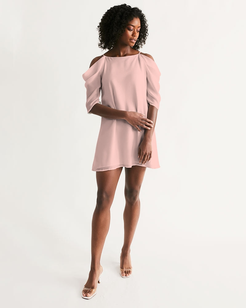 Blush Kisses Open Shoulder A-Line Dress Zavia Walker Blush Kisses Open Shoulder A-Line Dress Zavia Walker