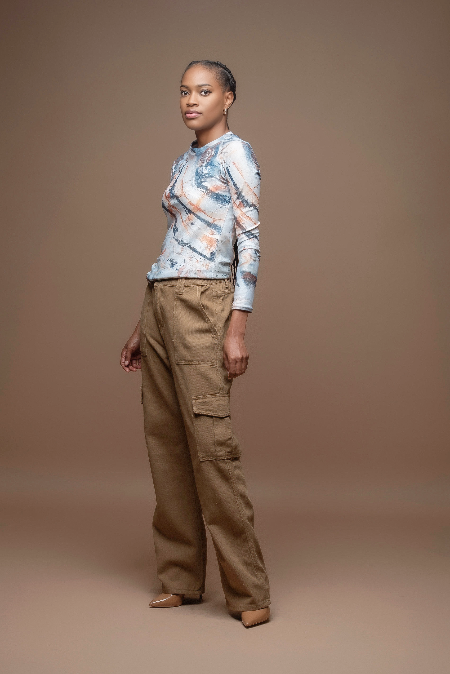 Earthy Tones Women's Long Sleeve Top