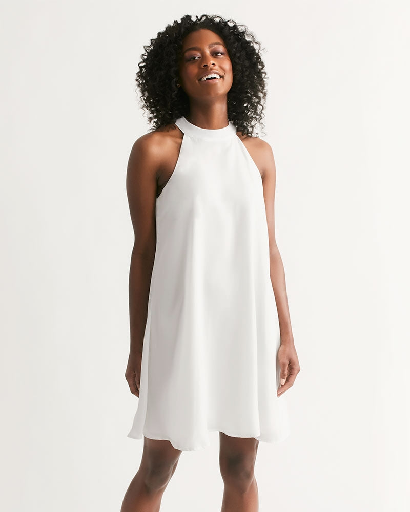 White Halter Dress White / XS