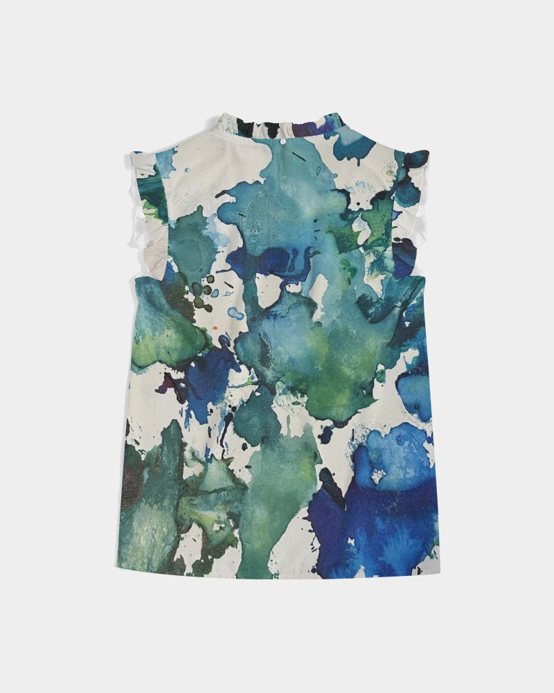 Blue Lagoon Ruffle Sleeve Top