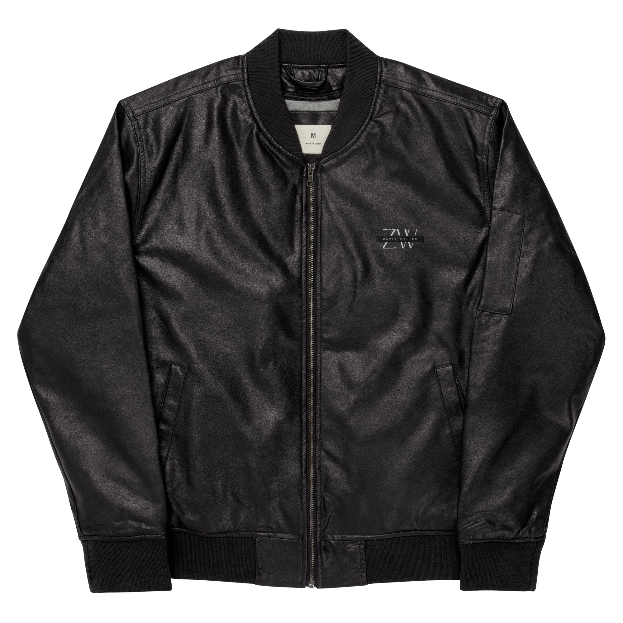 Zavia Walker Unisex Faux Leather Bomber Jacket