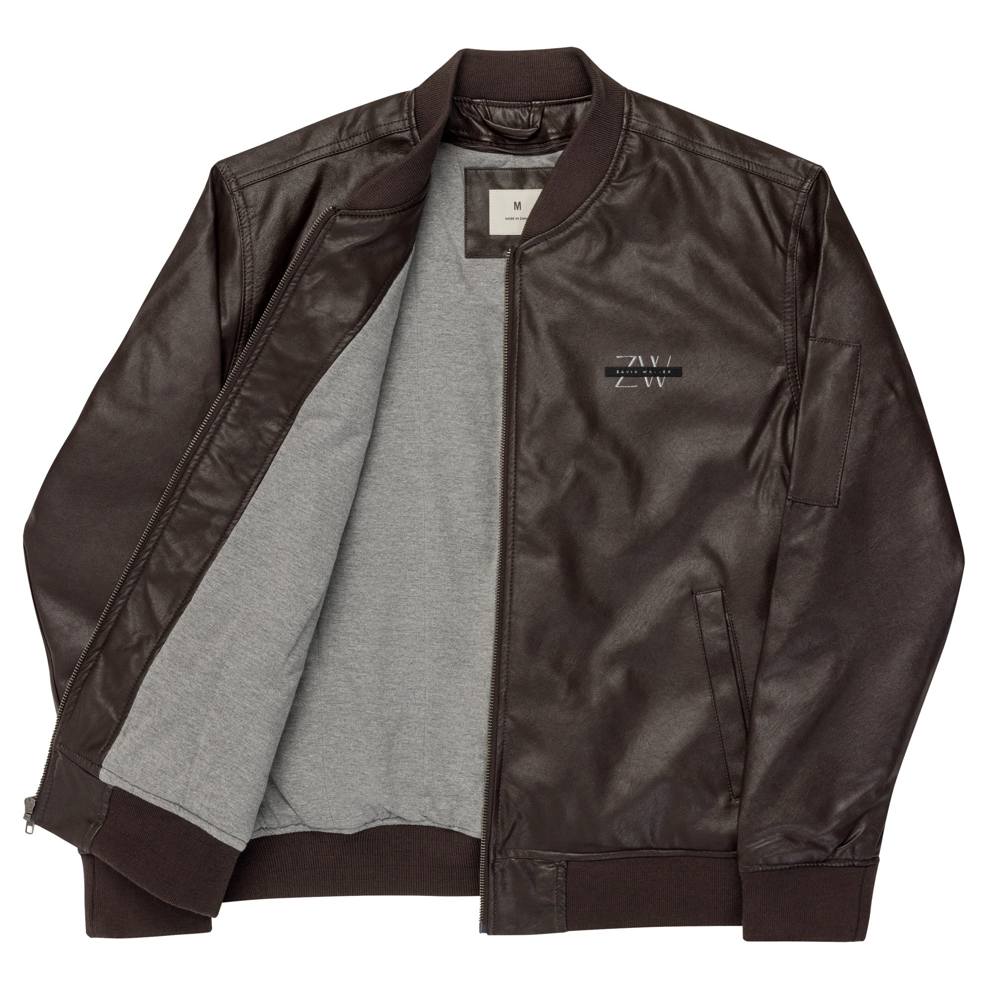 Zavia Walker Unisex Faux Leather Bomber Jacket