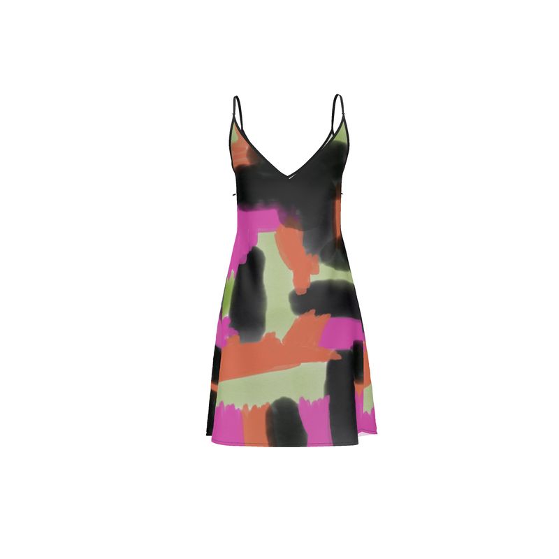 Pop of color short slip dress