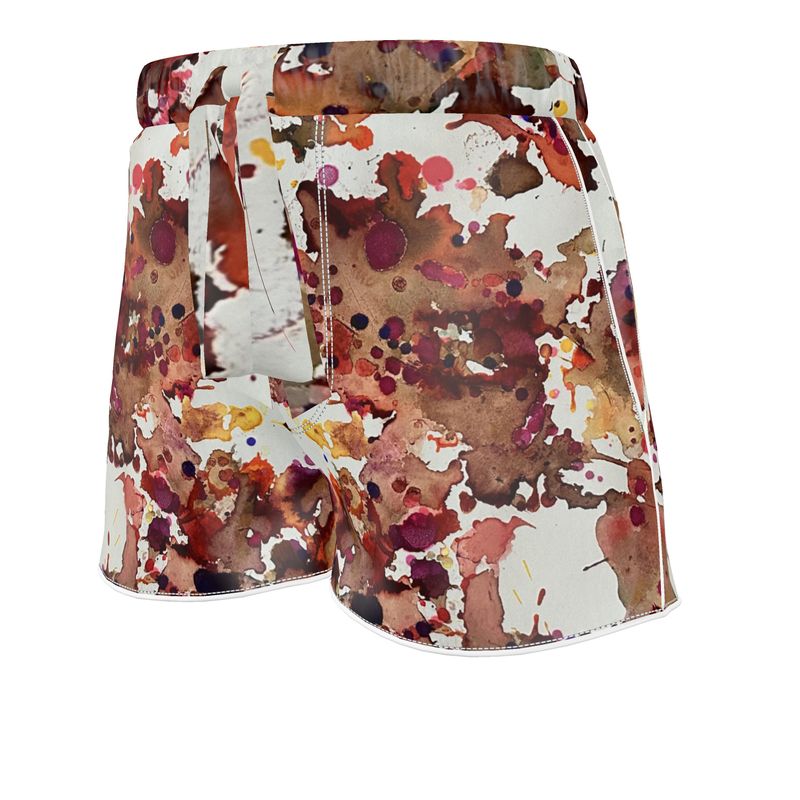 pink silk satin shorts