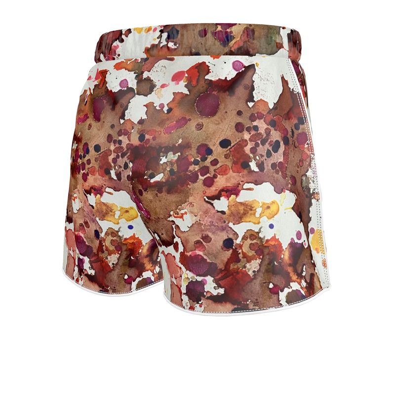 pink silk satin shorts