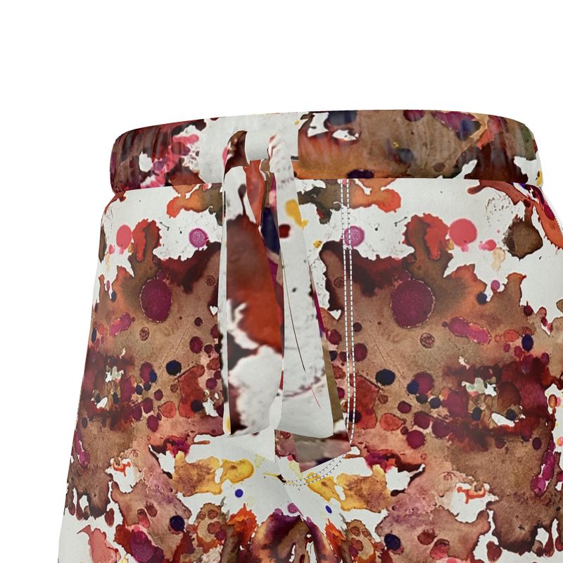 pink silk satin shorts