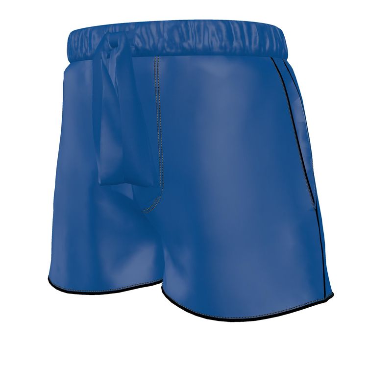 blue silk shorts