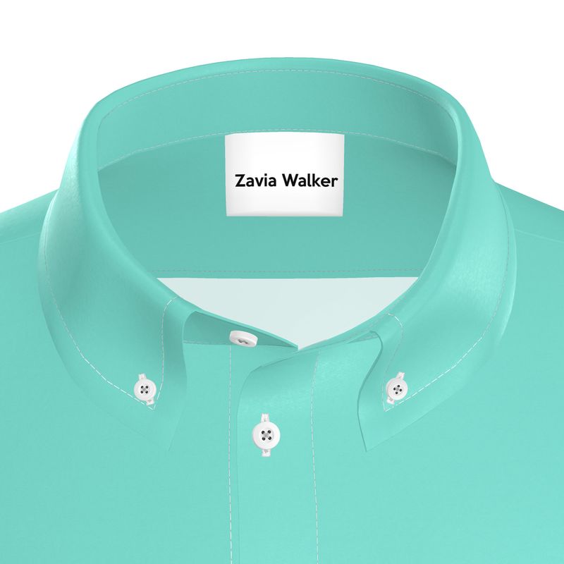 aqua silk shirt