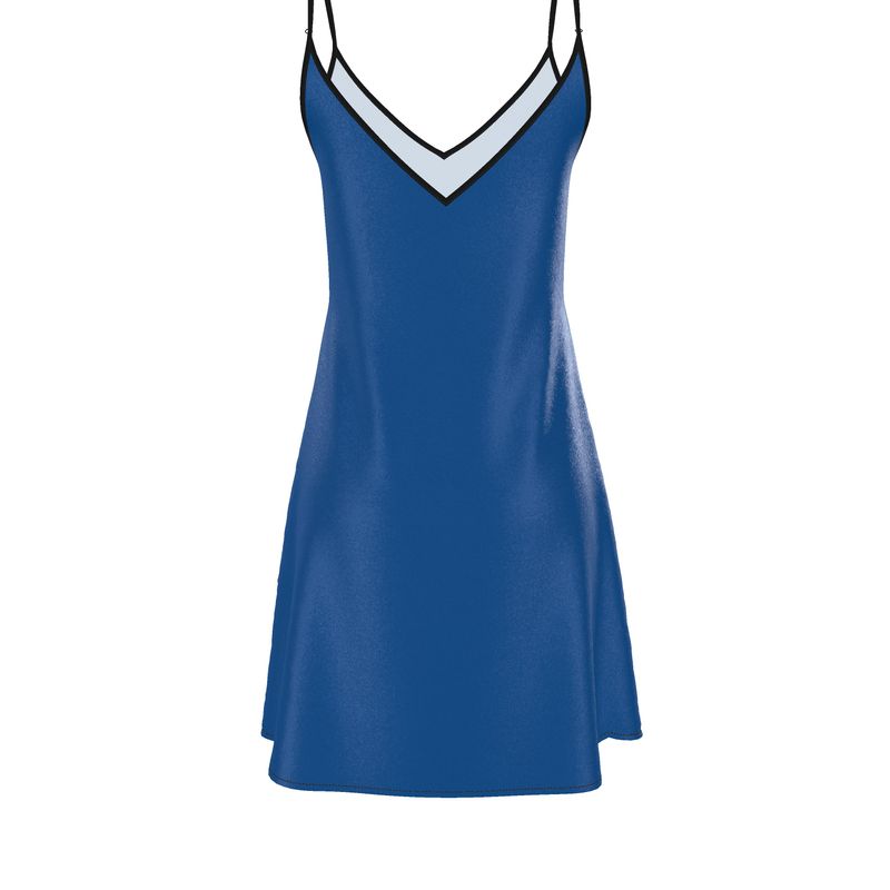 Blue short slip dress