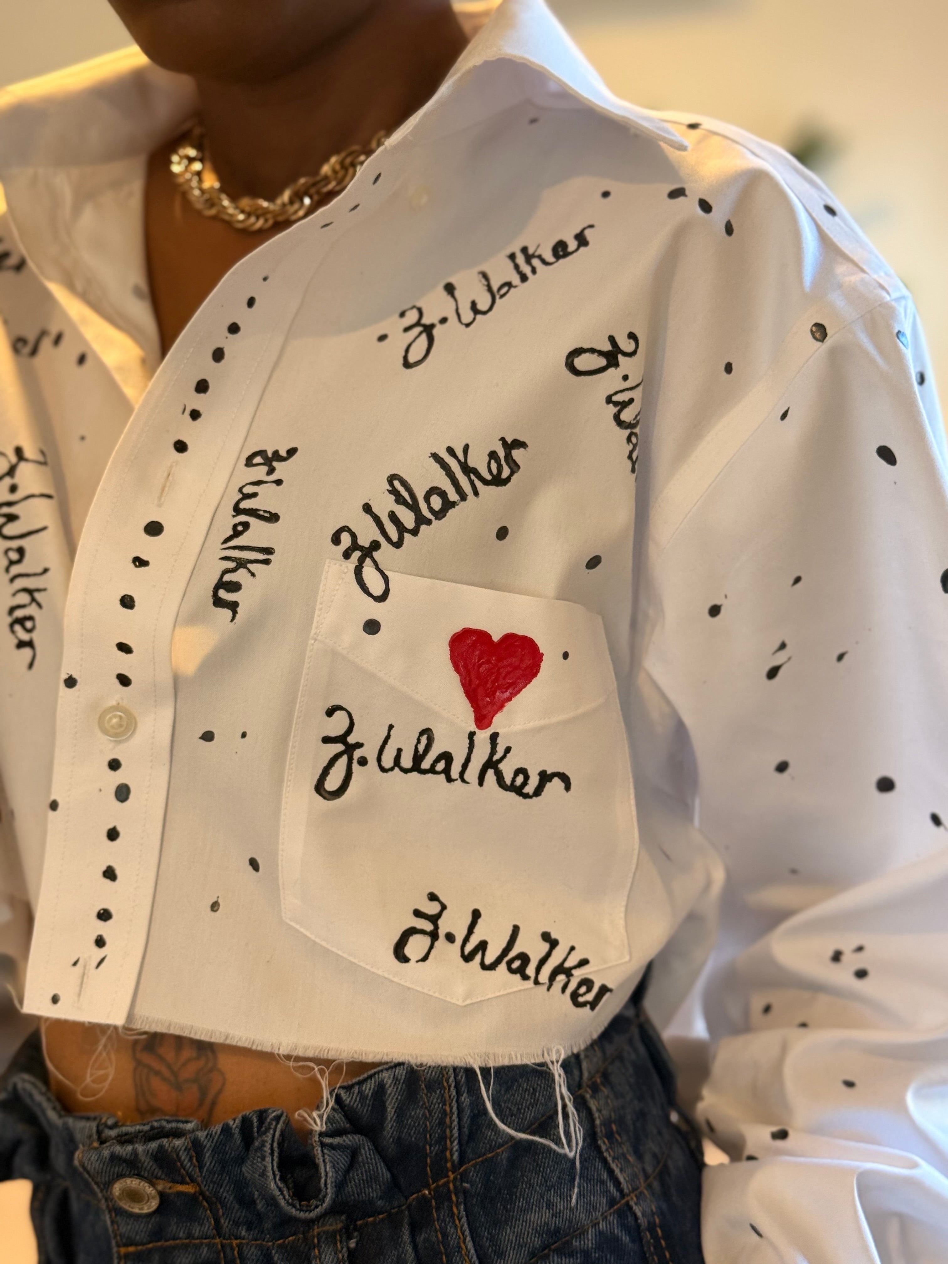 Zavia Walker signature cropped Oxford Shirt.