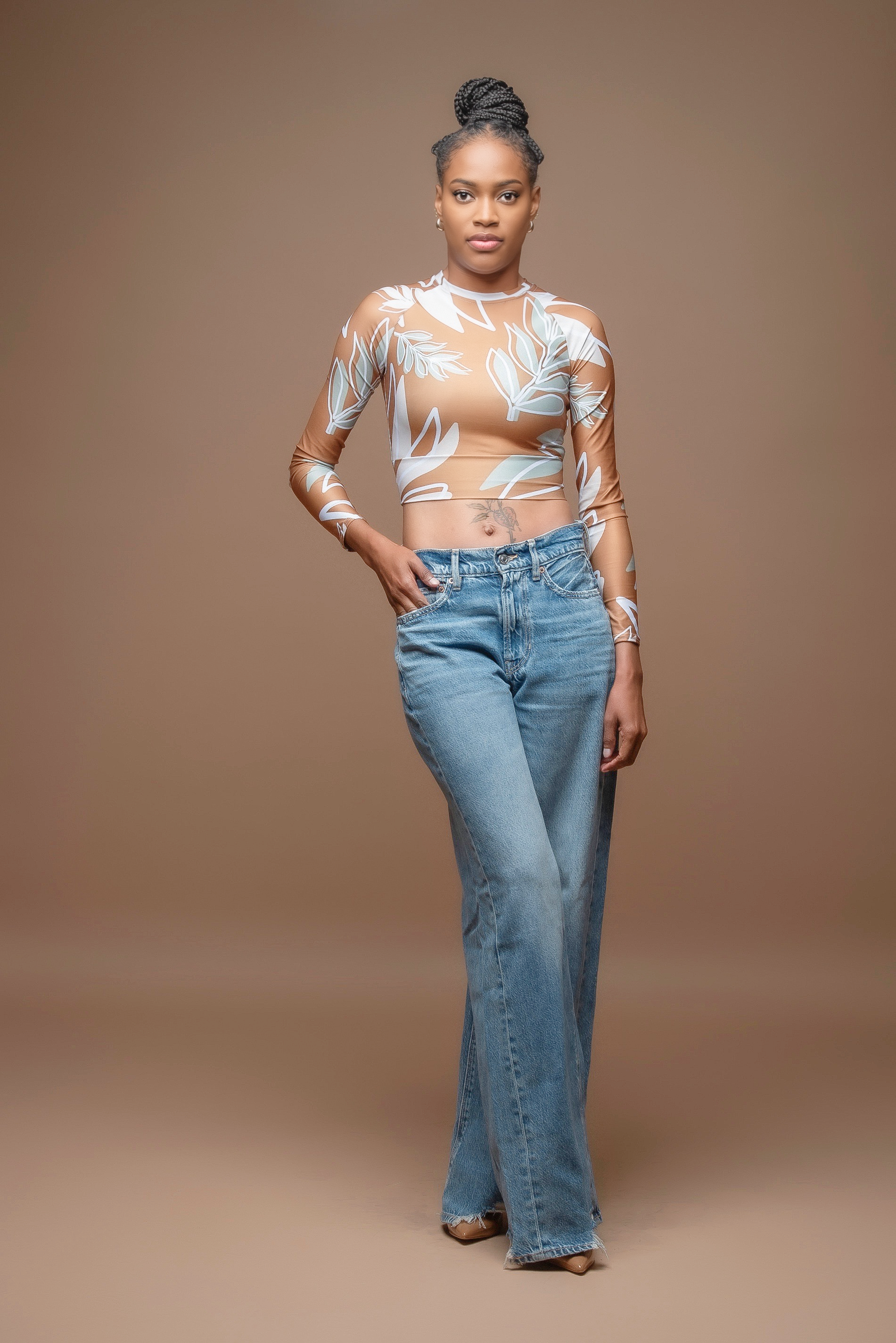 Gaia Long-Sleeve Crop Top