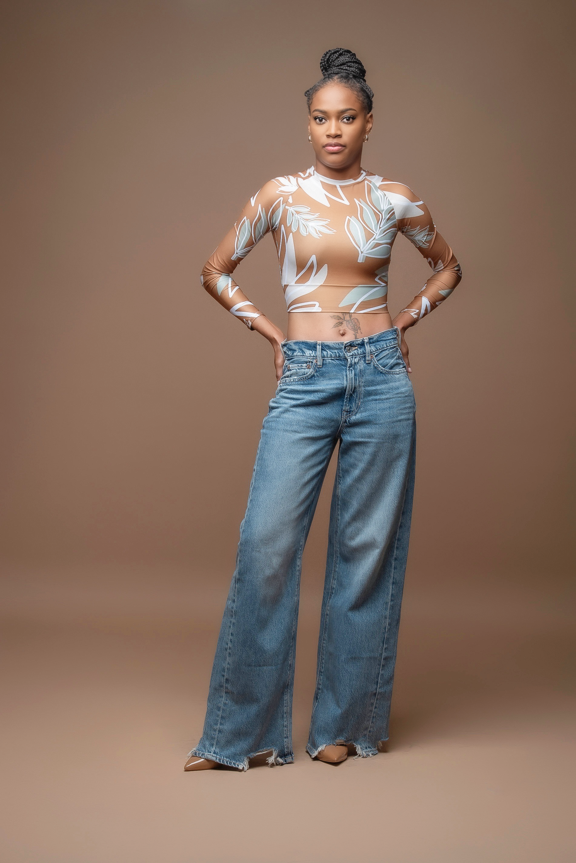 Gaia Long-Sleeve Crop Top