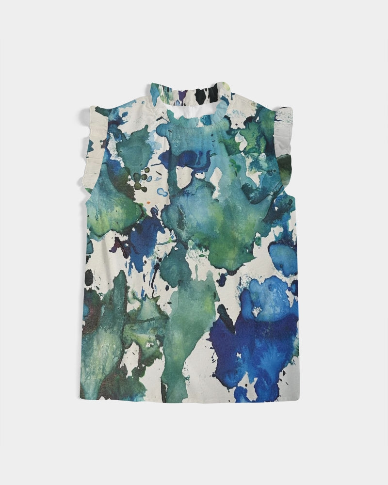 Blue Lagoon Ruffle Sleeve Top