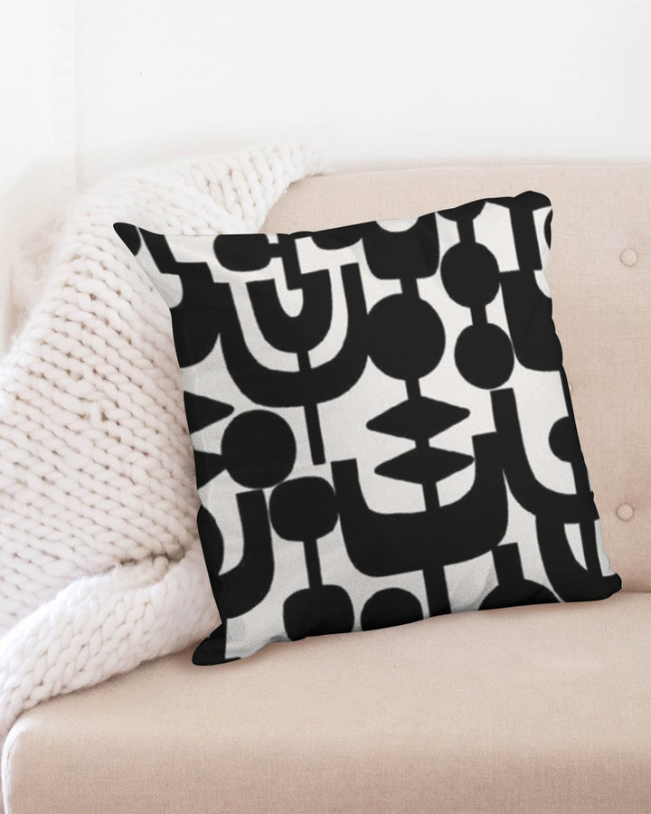 Black & White Geometric print Throw Pillow Case 20"x20"