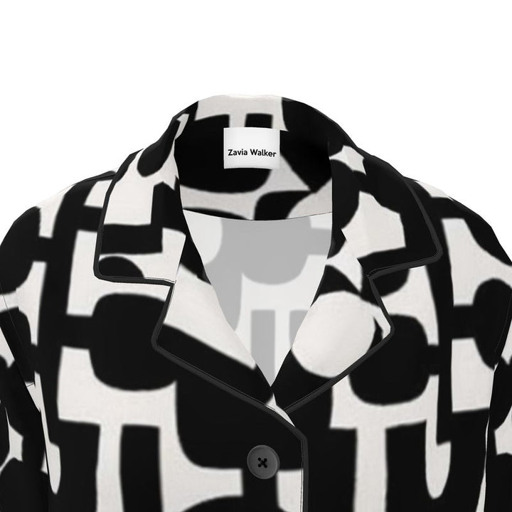Black & White Geometric Luxury Pajama top