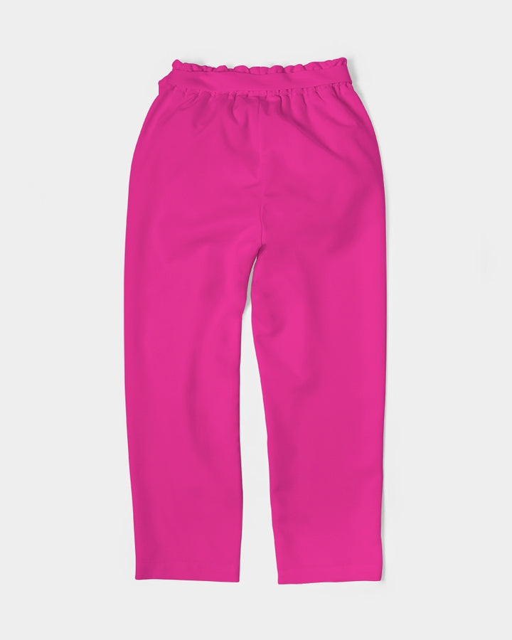 Hot Pink Women's Belted Tapered Pants