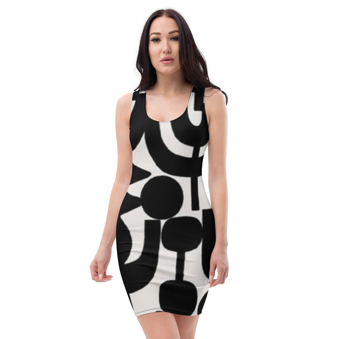 Black and White Geometric Dress
