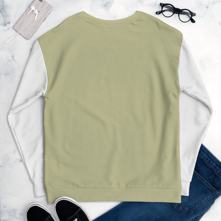 Olive and White Unisex Sweatshirt
